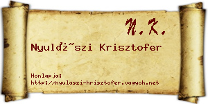 Nyulászi Krisztofer névjegykártya